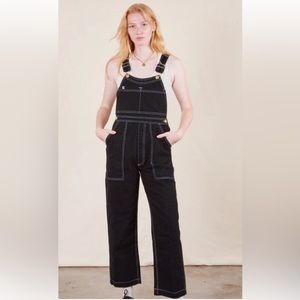 Big Bud Press Overalls - Black with Contrast Stitch - Small